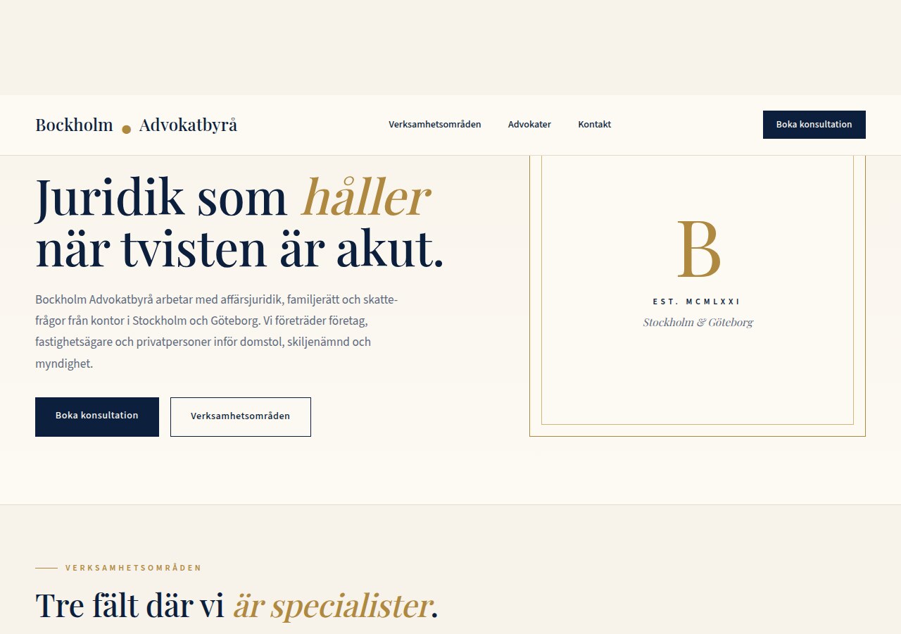 Bockholm Advokatbyrå sektion 2